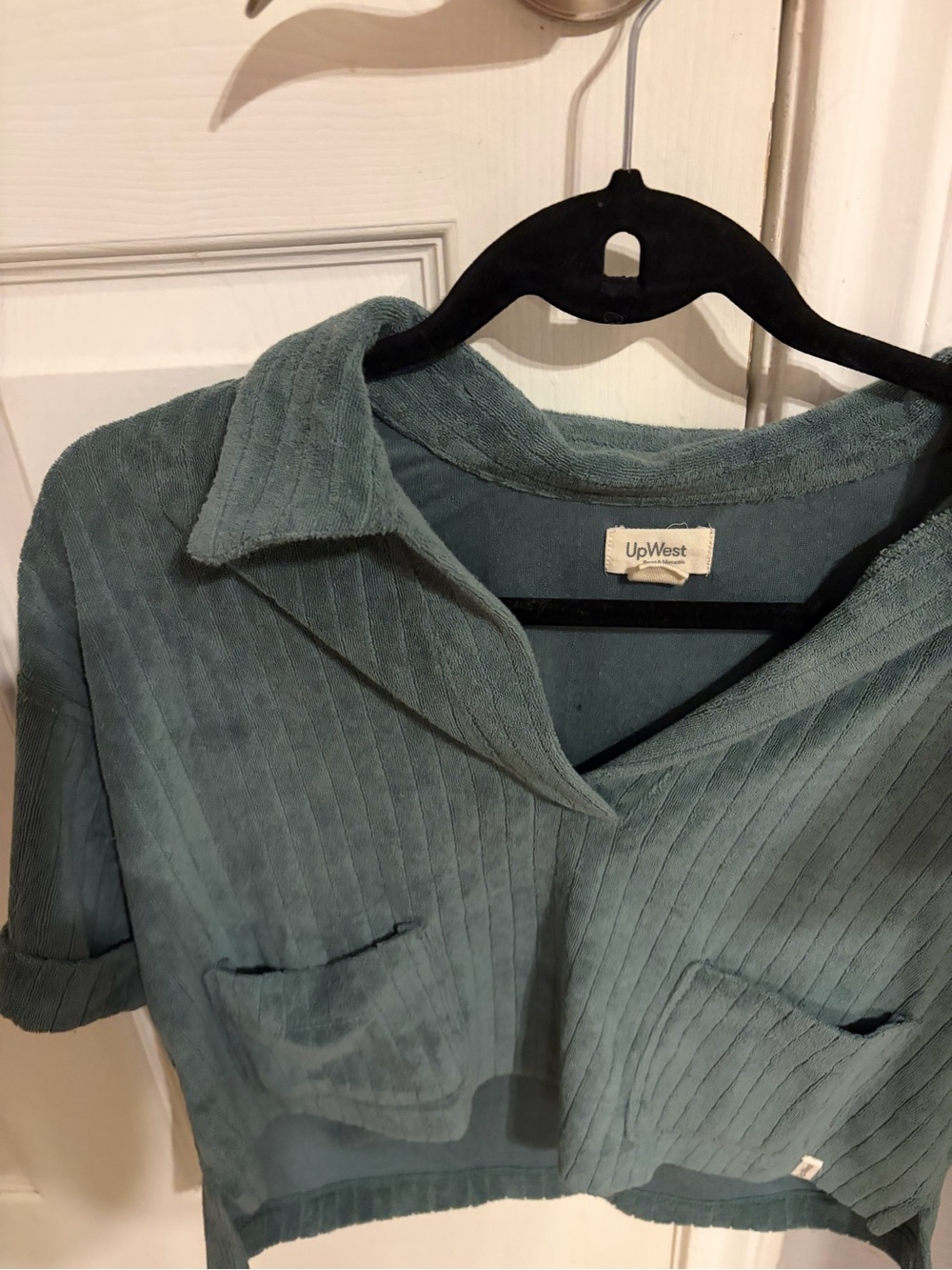 UpWest Cropped Ribbed Polo Top - Picture 2 of 2
